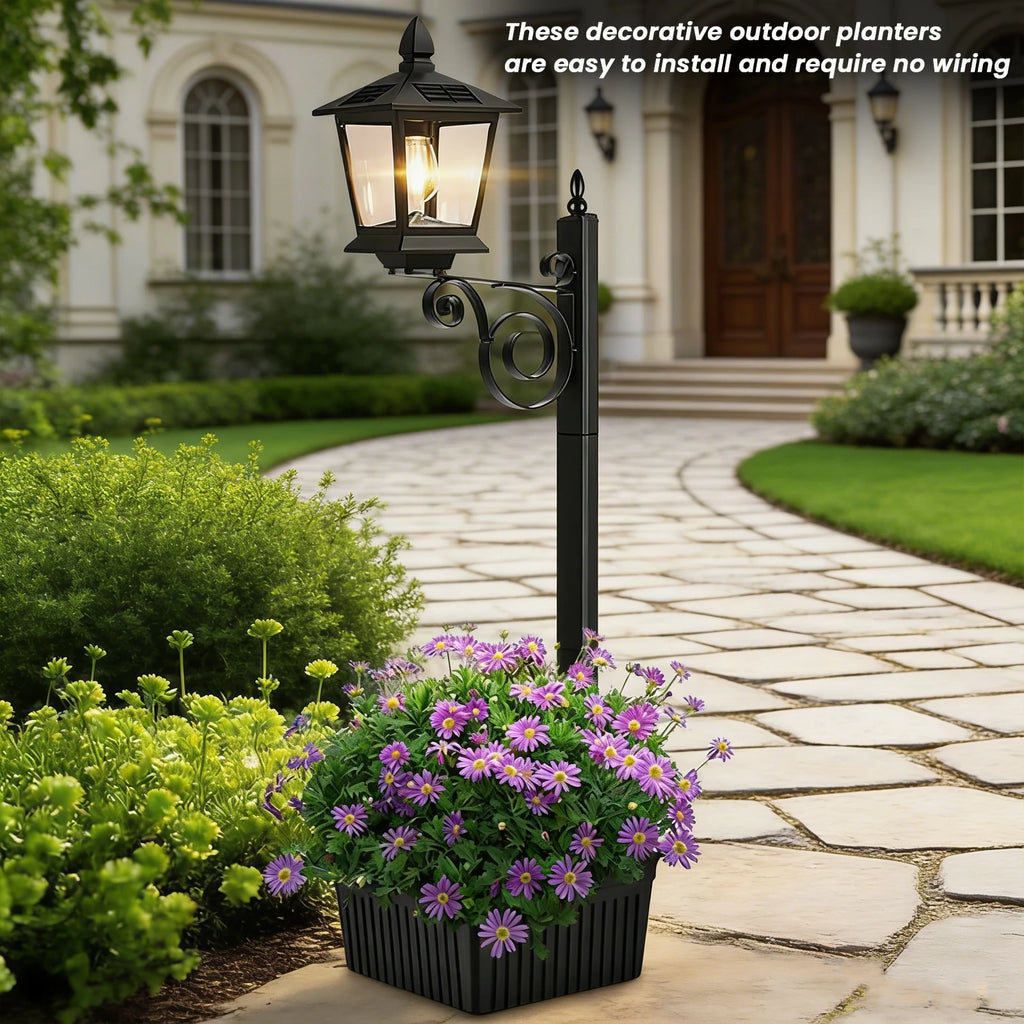 2-in-1 Solar Lamp Post with Planter | IP54 Outdoor Light Solar Garden Lamp Richie's