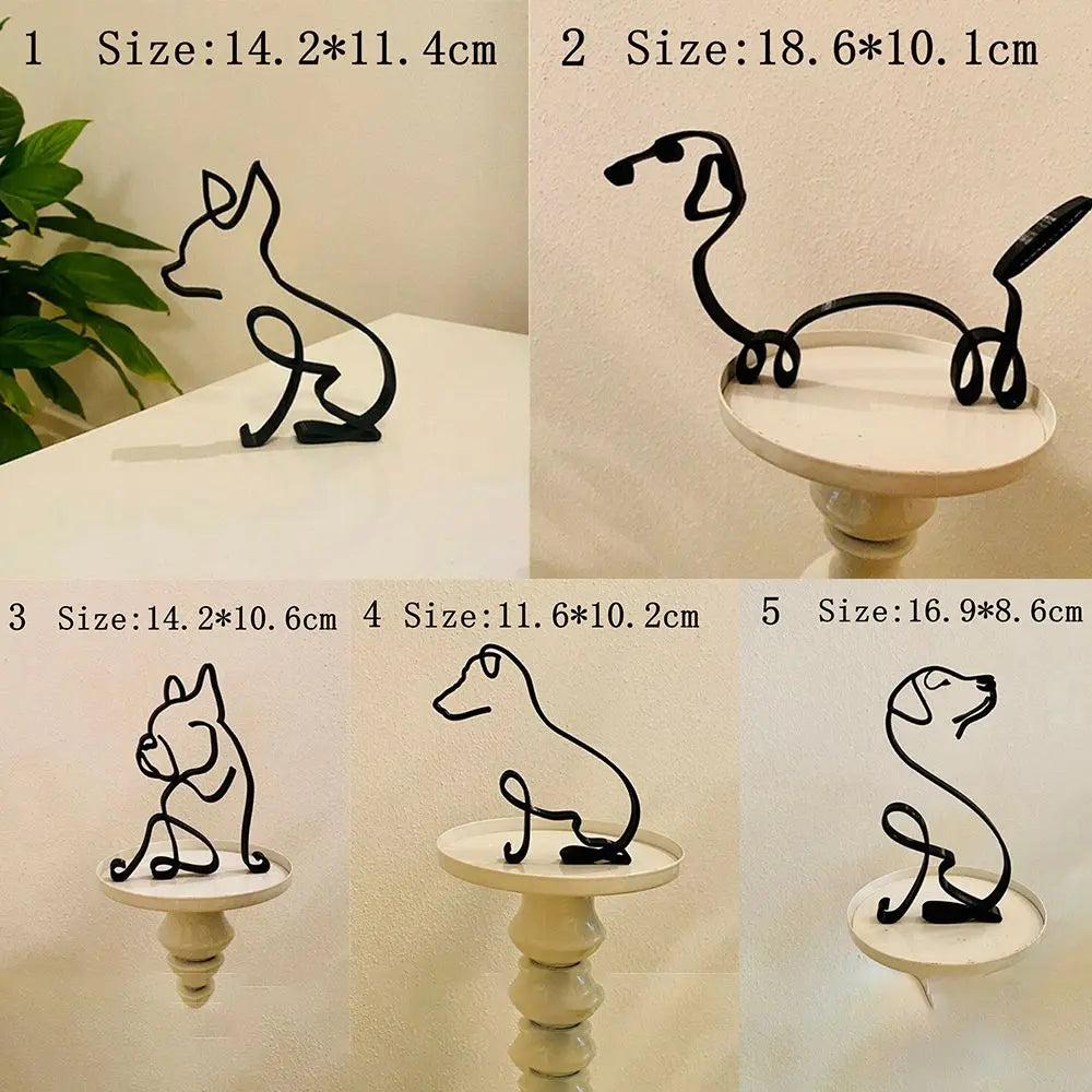 Chihuahua Wrought Iron Abstract Dog Figurine Sculpture Ornament Iron Dog Sculpture Richie's