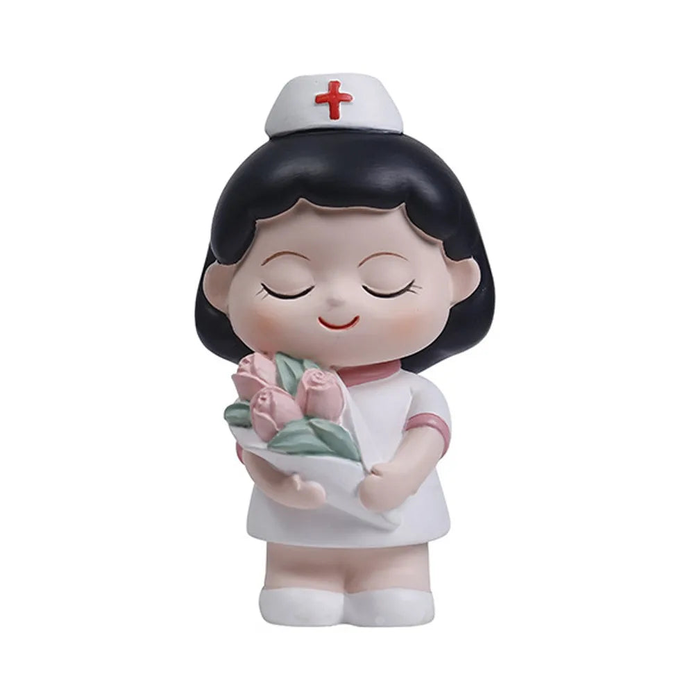 Resin Nurse & Doctor Figurine DIY Baking Ornament Collectible Resin Figurine Ornament Richie's Nurse-Embracing