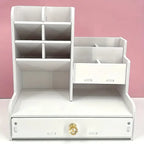 White Desk Organizer with Drawer | Multi-Compartment Storage Box Desk Organizer Richie's