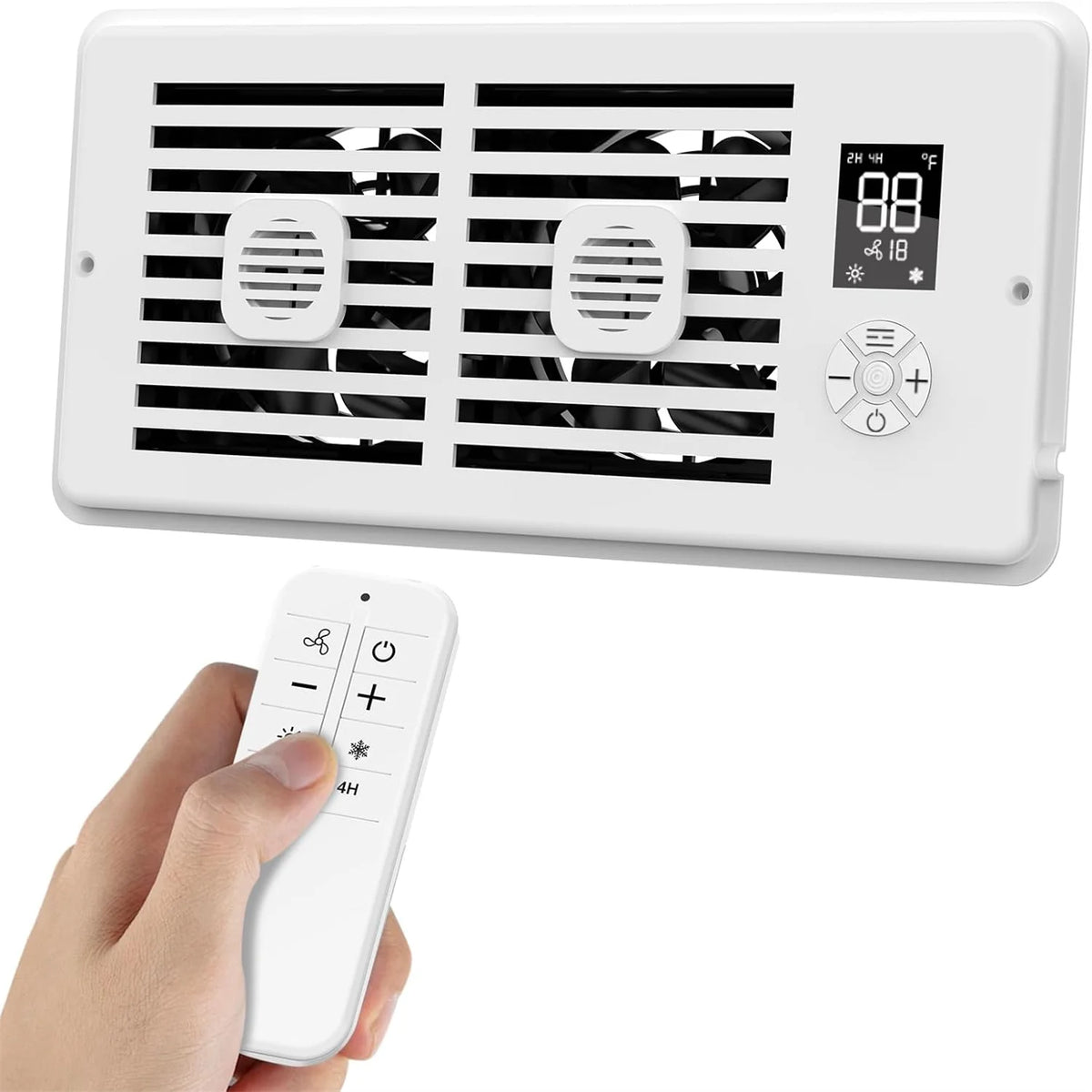 4x10" Smart Register Booster Fan with Remote & Thermostat Control HVAC Vent Booster Fan Richie's 4-10Inch USPlug