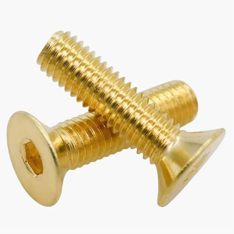 Pure Brass DIN7991 Hex Socket Countersunk Screws M2–M10 Brass Machine Screws Richie's