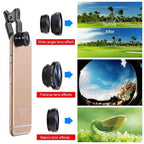 3-in-1 Fisheye Wide Angle Macro Clip Lens Kit for Smartphones Phone Camera Lens Kit Richie's