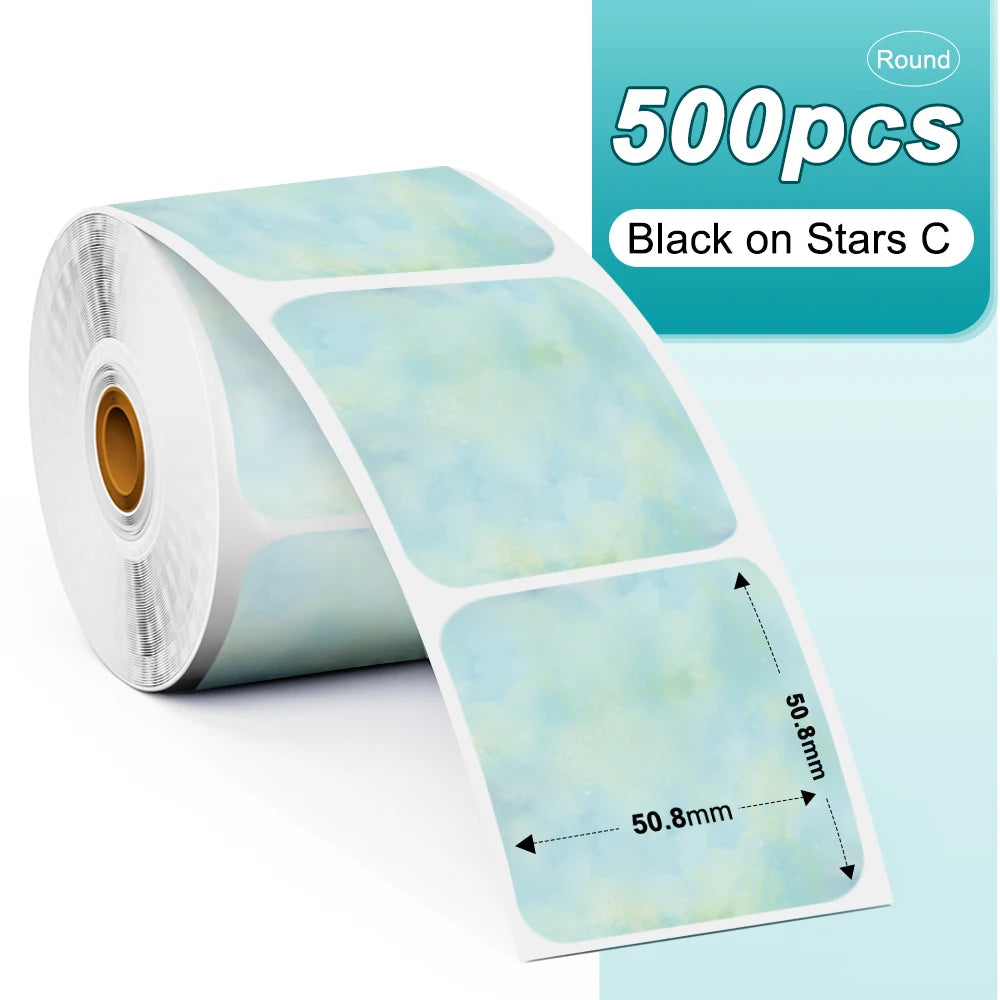 Phomemo 1000pcs Round Thermal Shipping Labels Rainbow Stickers Thermal Shipping Labels Richie's 500pcs ZC