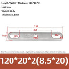 304 Stainless Steel Double Hole Flat Gasket Straight Plate Metal Flat Gasket Richie's 120x20x2cm B