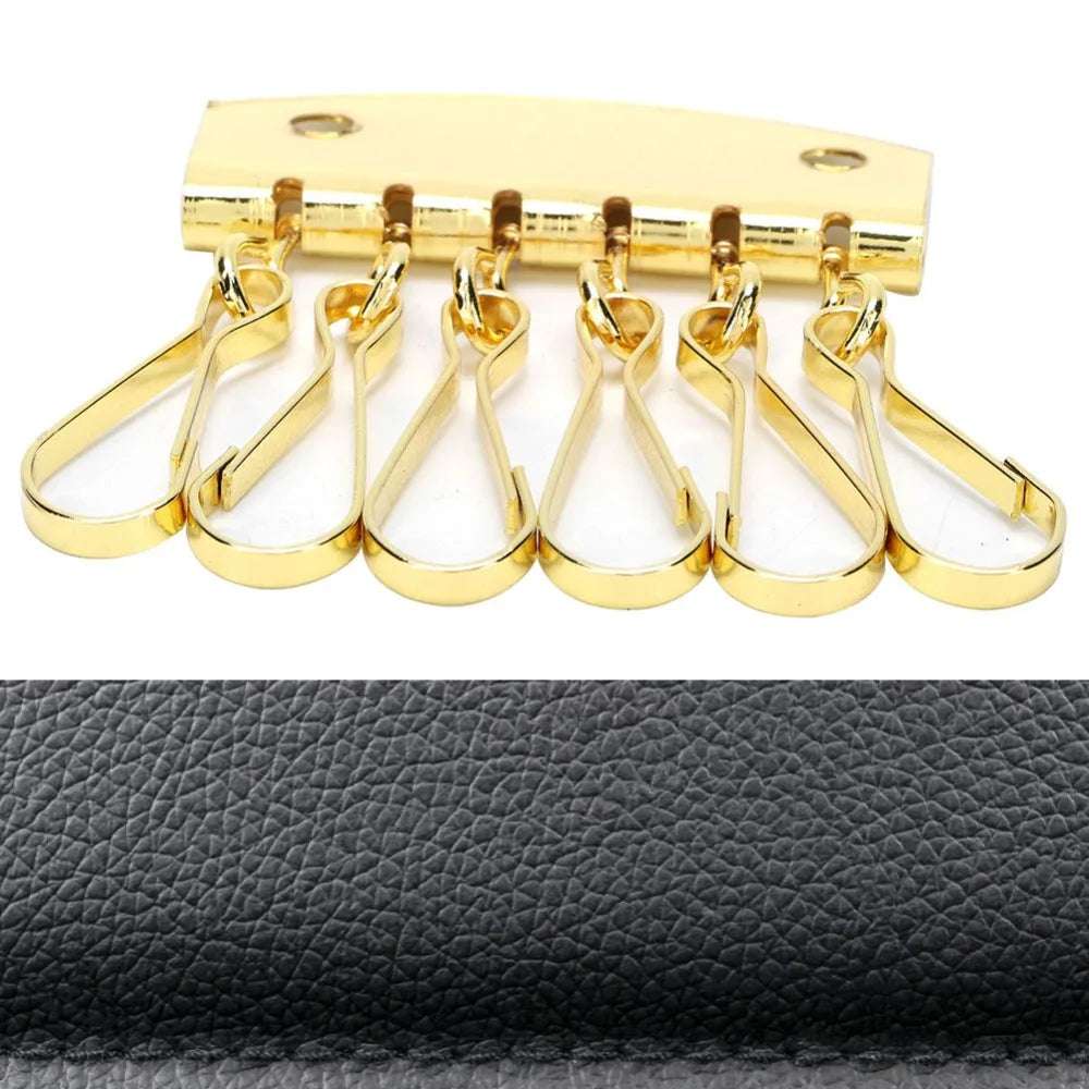 6-Hook Key Row Organizer Clasp – Gold & Bronze DIY Leather Keychain Hardware Richie's