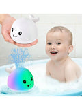 Light Up Whale Baby Bath Toy Sprinkler for Toddlers 0–3 Baby Bath Toy Richie's 6616 -white