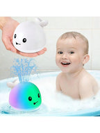 Light Up Whale Baby Bath Toy Sprinkler for Toddlers 0–3 Baby Bath Toy Richie's 6616 -white