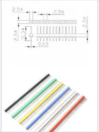 10PCS Color Gilded Pin Headers 2.54mm Single & Double Row Set PCB Pin Headers Richie's