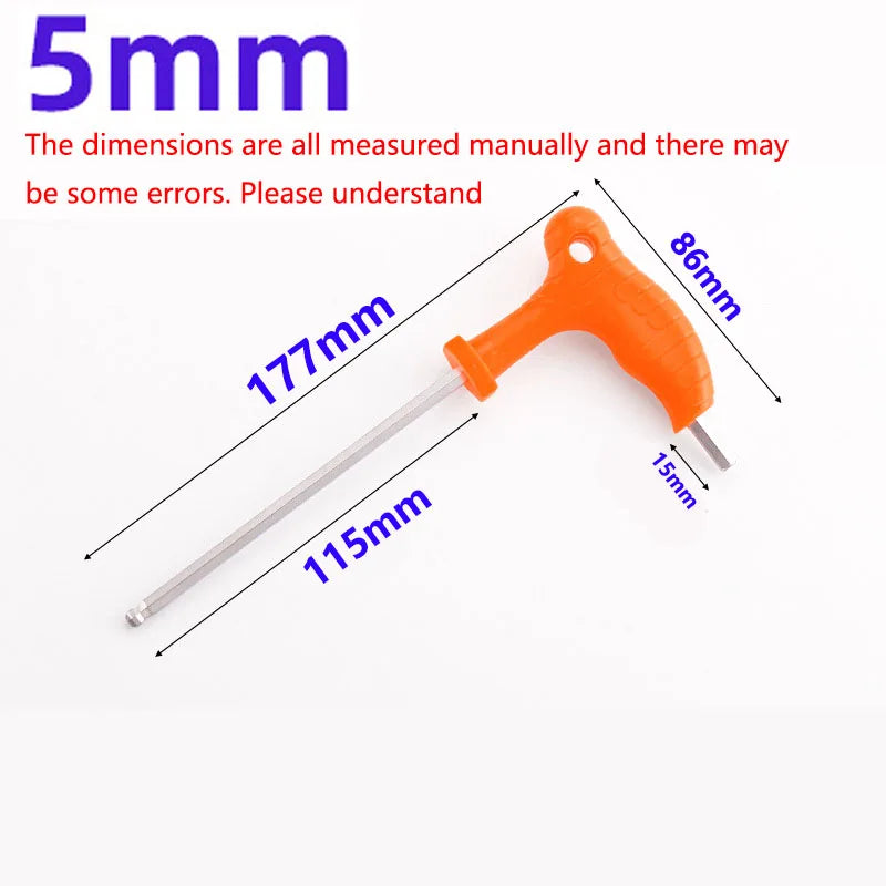 T-Handle Allen Wrench Set 2.5–14mm Metric Hex Keys | 9-Piece Hex Key Wrench Set Richie's 5mm