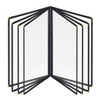 Foldable A4 PVC Menu Cover – Waterproof Double Panel Holder Menu Cover Holder Richie's Black 8 Pages