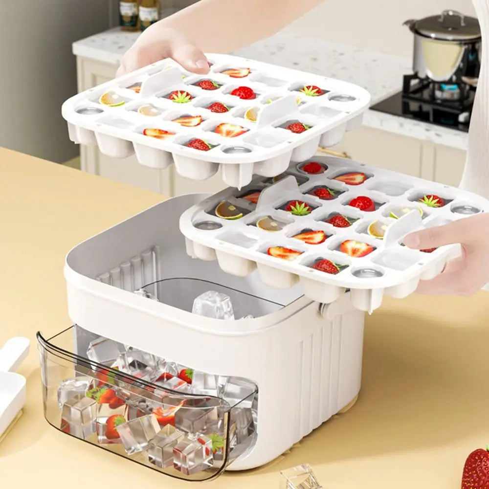 50-Cube Ice Maker Mold | Double-Layer Easy-Press Ice Tray Ice Cube Mold Richie's