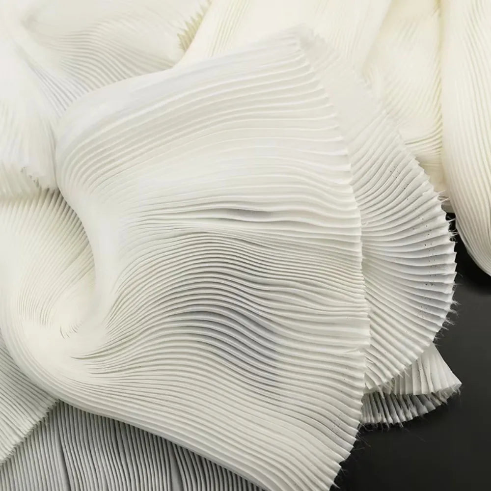 Pleated Organza Fabric 142cm Wide | 1 Yard DIY Dress & Decor Pleated Organza Fabric Richie's White