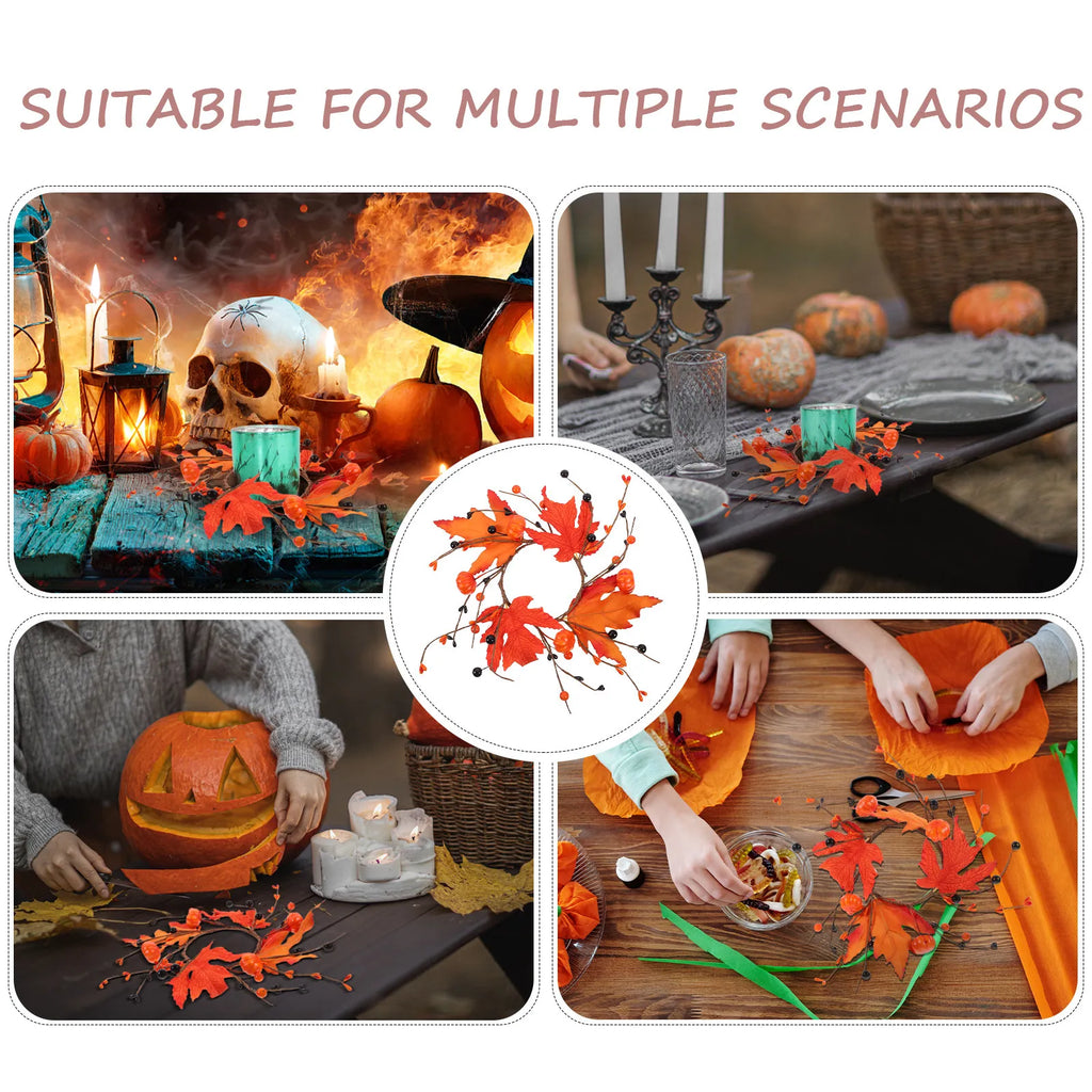 Artificial Maple Leaf Berry Ring Fall Wreath Centerpiece Fall Wreath Decor Richie's