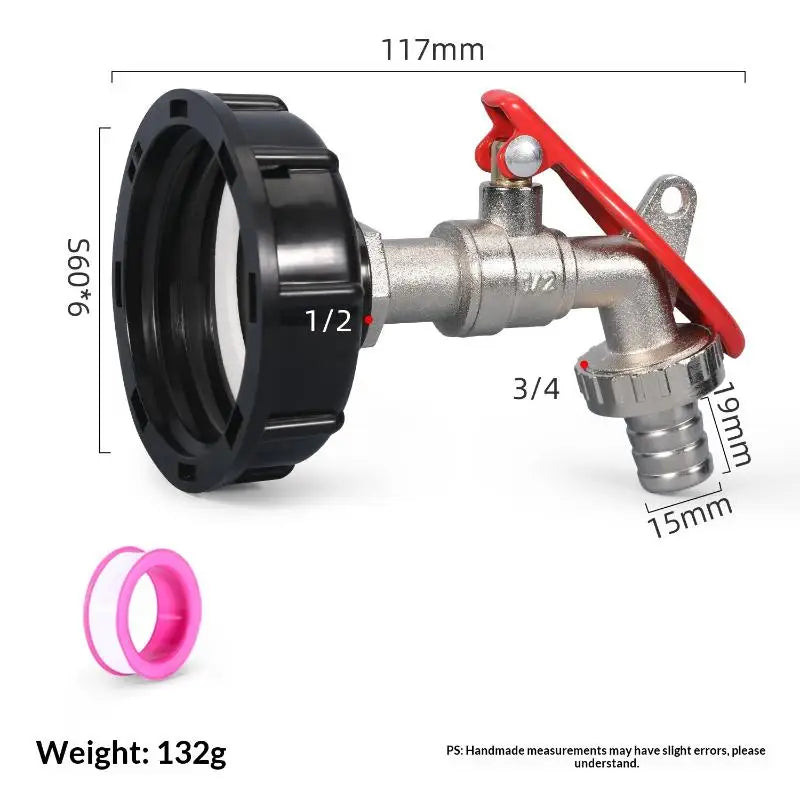 Brass IBC Tank Valve Faucet with Lock – 1/2 Inch Water Tap IBC Tank Valve Richie's A1