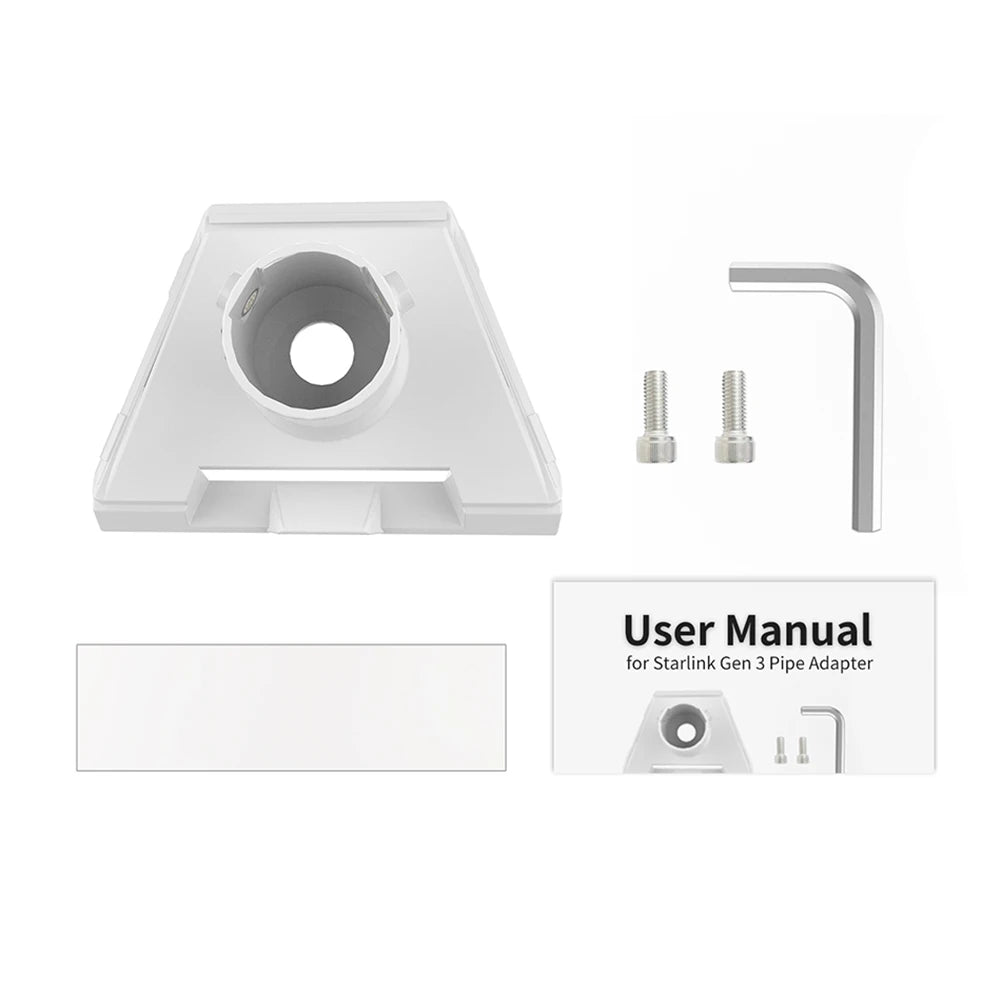 Starlink Gen 3 Pipe Adapter Pole Mount Satellite Bracket Kit Satellite Dish Mount Richie's Silver