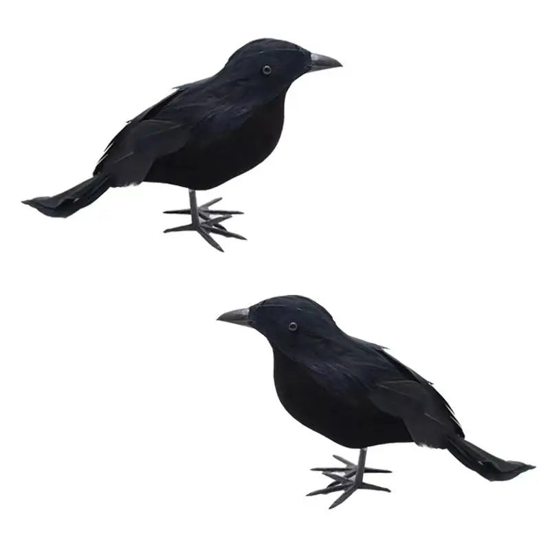 Realistic Black Raven Set – Halloween Decor Props Halloween Decor Prop Richie's black 2pcs