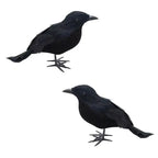 Realistic Black Raven Set – Halloween Decor Props Halloween Decor Prop Richie's black 2pcs