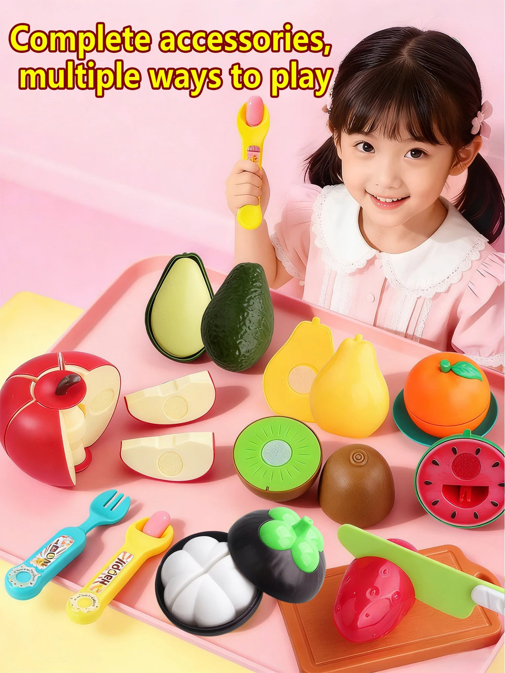 Kids DIY Fruit Simulation Feeding Toy Set – Pretend Play Kit Pretend Play Toy Set Richie's