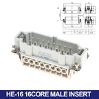 HDC-HE Heavy Duty Connector 6–24 Core 16A 500V Aviation Plug Industrial Connector Insert Richie's 16P Male