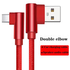 90° USB-A to USB-C Fast Charging Cable Nylon Braided L-Shape USB Charging Cable Richie's