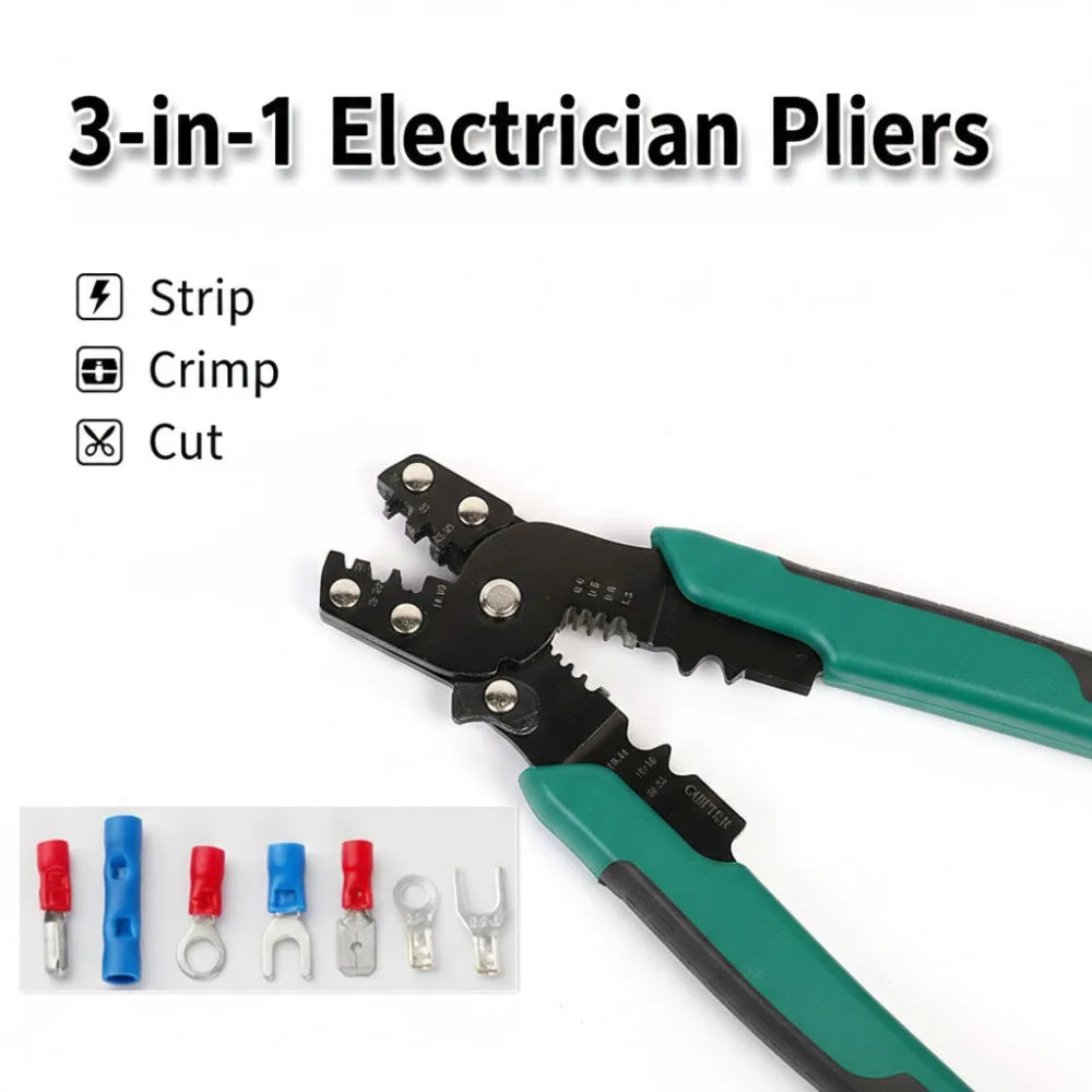 TOTNEND 3-in-1 Wire Crimping Pliers – Strip, Cut & Crimp Wire Crimping Pliers Richie's