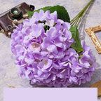 5-Head Artificial Hydrangea Silk Fake Flowers for Wedding & Decor Artificial Flowers Richie's Purple