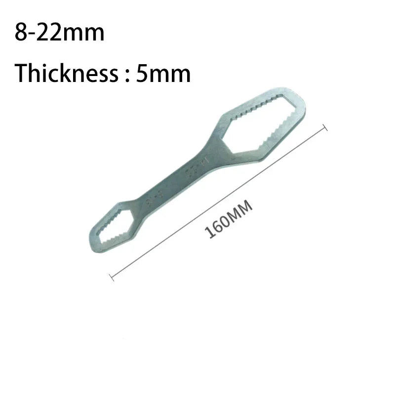 Universal Double-Head Self-Tightening Adjustable Wrench | FATCOOL Adjustable Wrench Richie's 8-22 5mm Silver