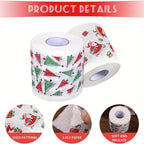 5 Rolls Christmas Toilet Paper – Santa Holiday Design Napkins Novelty Holiday Paper Richie's
