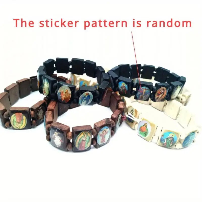 Wood Prayer Bead Bracelet – Religious Icon Drip Oil Finish Prayer Bead Bracelet Richie's