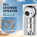 Adjustable Pet Shower Sprayer – Multi-Mode Dog Bath Nozzle Pet Shower Sprayer Richie's Button 1.5m pipe