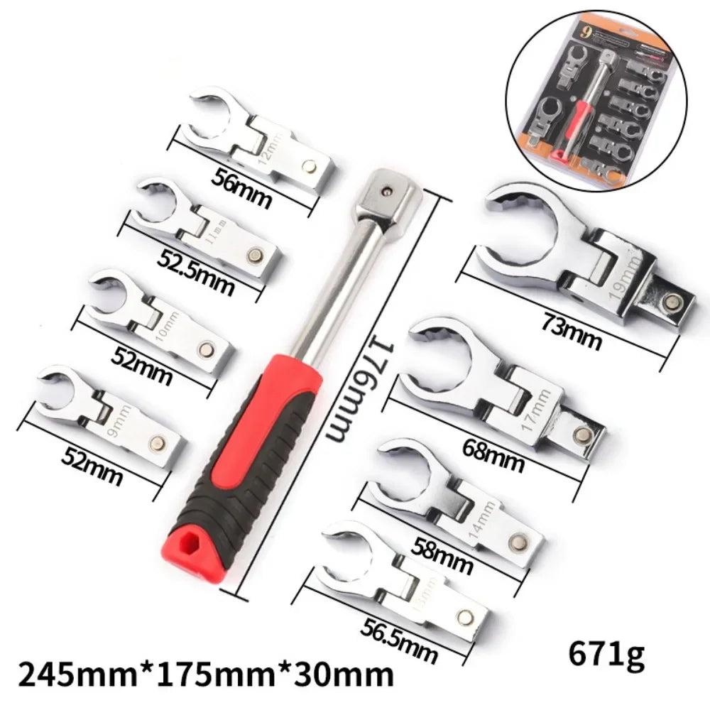 TOTNEND Ratchet Wrench Set 180° Rotatable Interchangeable Heads Ratchet Wrench Set Richie's