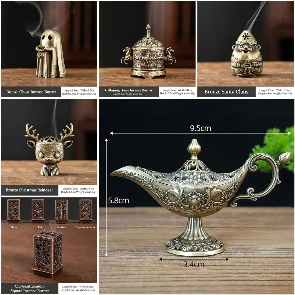 Alloy Incense Burner Carved Hollow Sandalwood Plate Holder Incense Burner Richie's