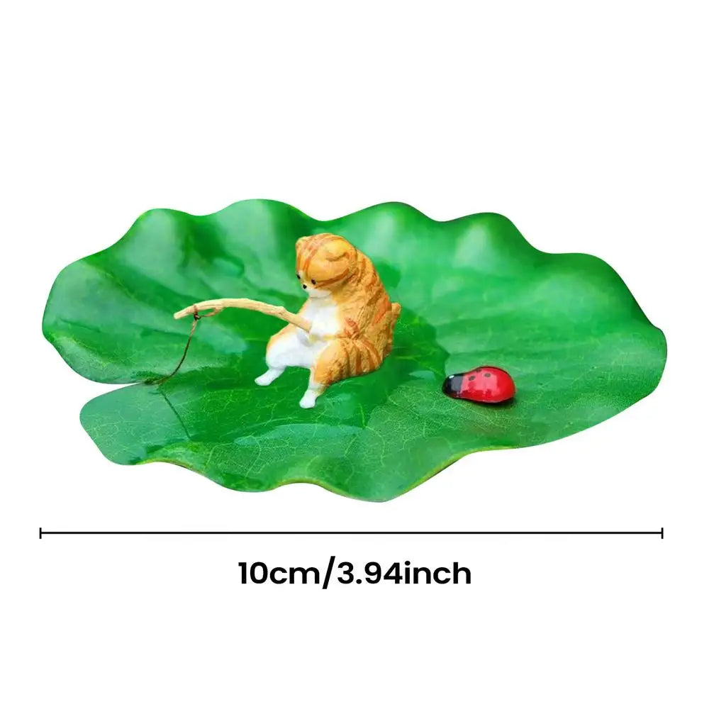 Floating Cat Fishing Aquarium Ornament – Resin Betta Tank Decor Aquarium Ornament Richie's 01