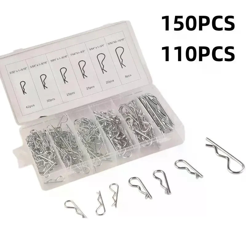 R-Type Cotter Pin Kit 110-150 Pcs Zinc-Plated Carbon Steel Cotter Pin Assortment Richie's