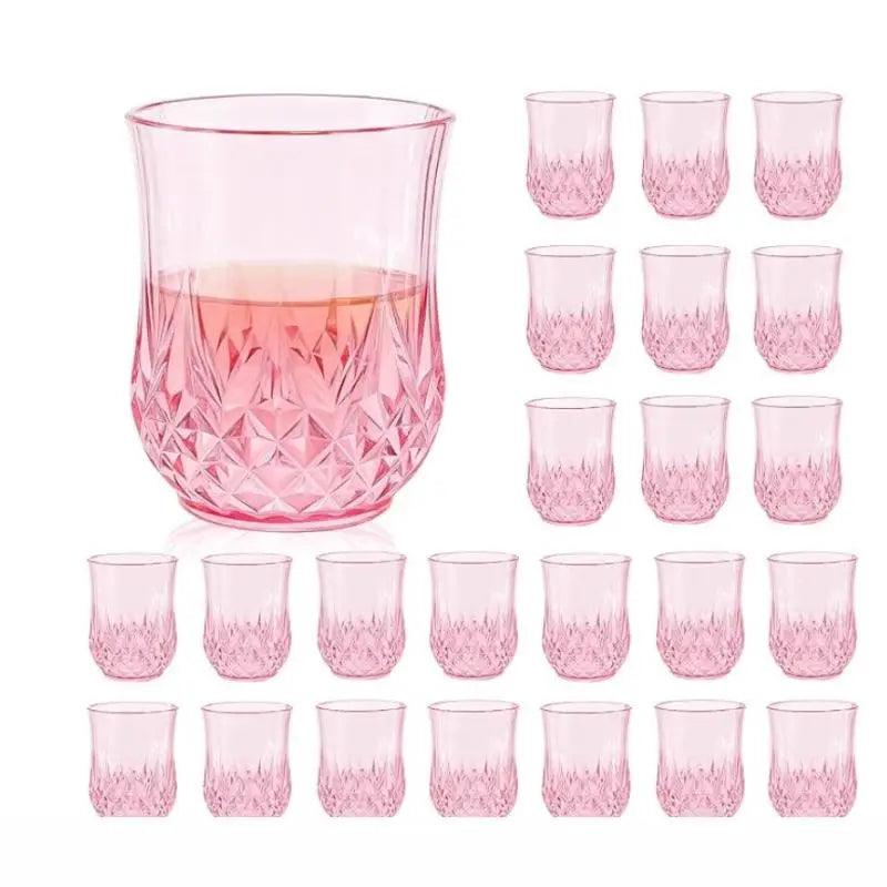 Retro Diamond Plastic Shot Glasses Set of 6 – 90ml Shatterproof Plastic Shot Glasses Richie's