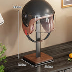 Multifunctional Helmet & Hat Display Stand | Desktop Rack Helmet Hat Stand Richie's Walnut aluminum rod