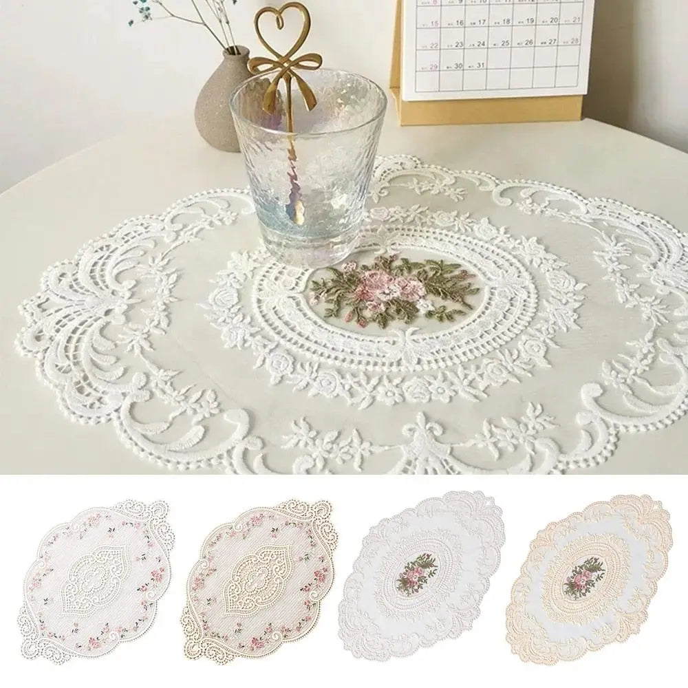 Lace Embroidered Cloth Coaster Table Napkin Home Decor Lace Table Coaster Richie's