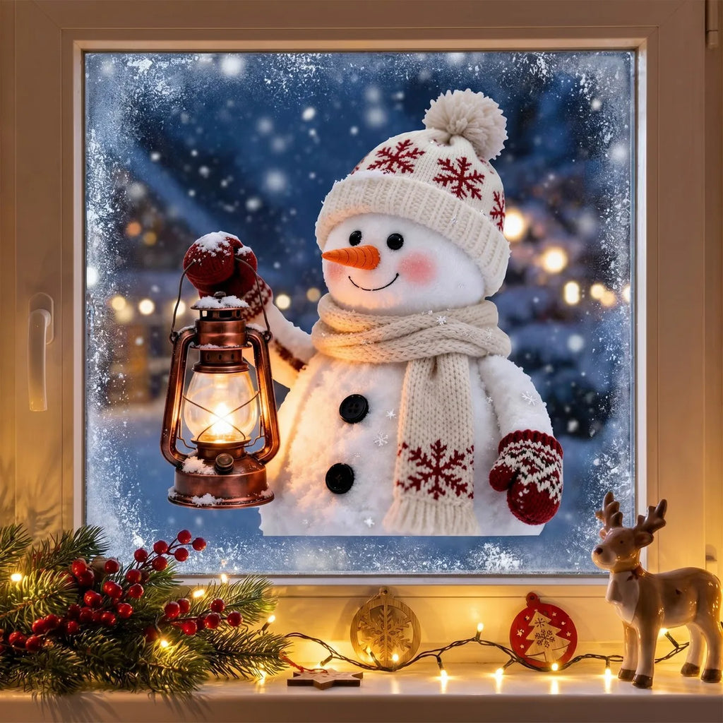 Knitted Texture Static Window Clings – Christmas Decor Decals Window Clings Richie's