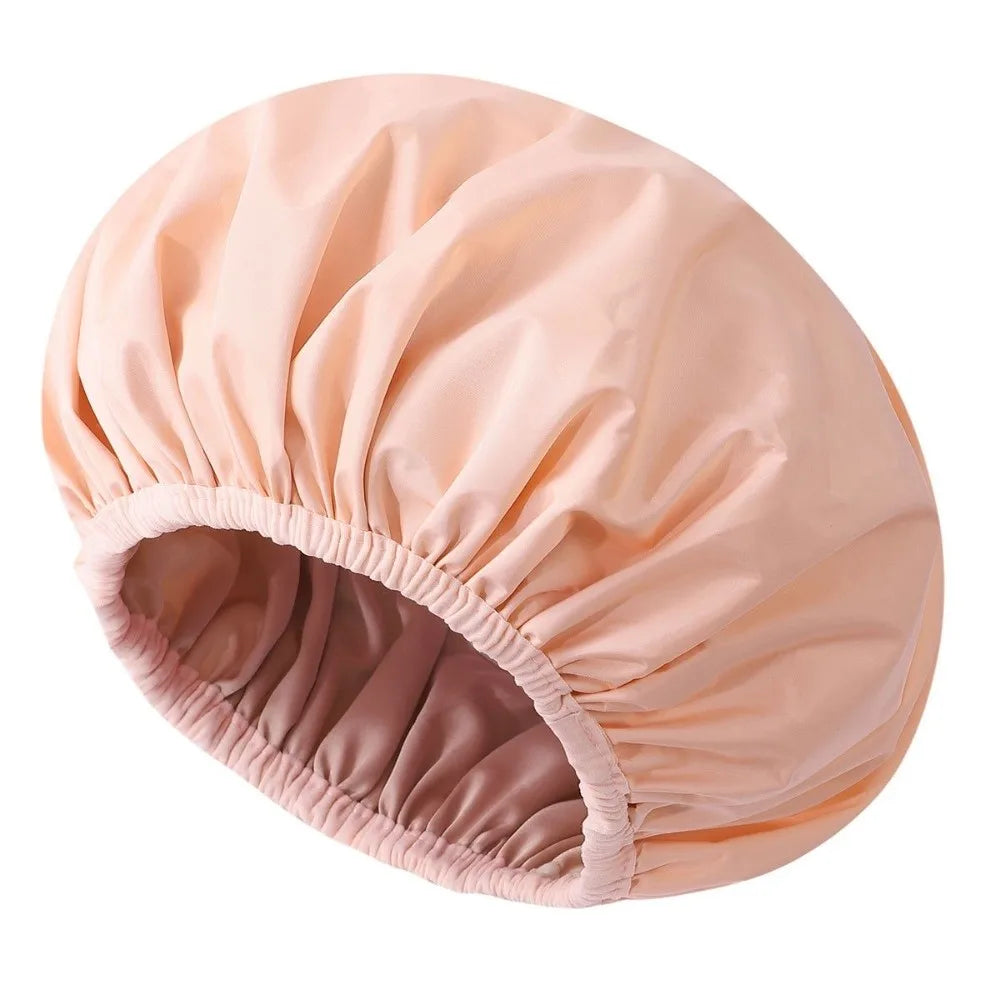 Waterproof Satin-Lined Reusable Shower Cap | Floral Bonnet Shower Cap Bonnet Richie's Pink