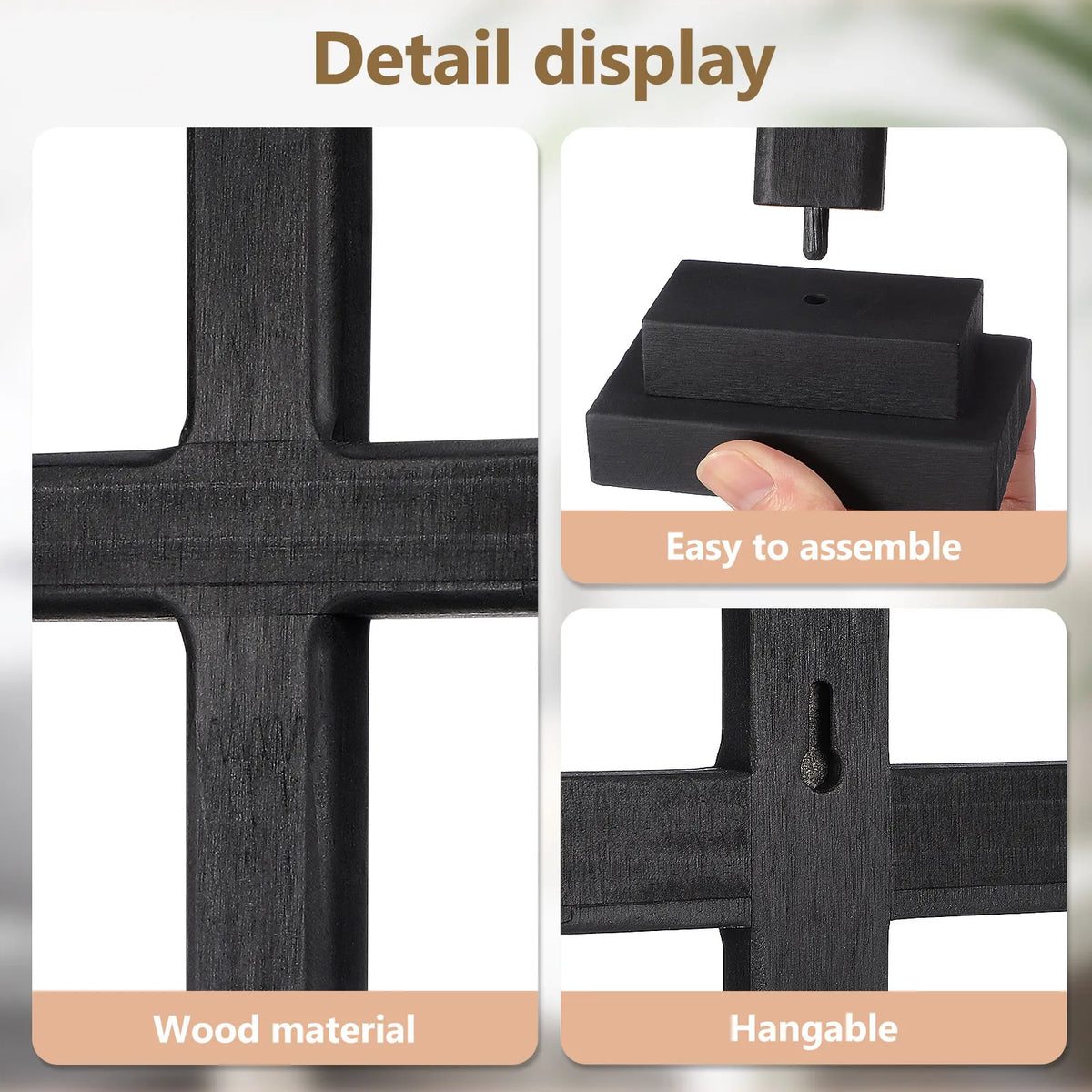 Natural Wood Cross Ornament – Christian Wall & Home Décor Religious Wood Ornament Richie's