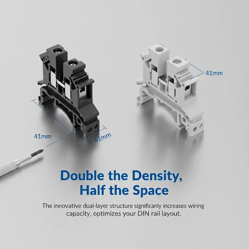 UK2.5B DIN Rail Terminal Blocks 10Pcs – 2.5mm² Screw Connectors DIN Rail Terminal Block Richie's
