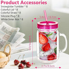 20 oz Snow Globe Tumbler DIY Glitter Cup – BPA-Free with Handle Snow Globe Tumbler Richie's