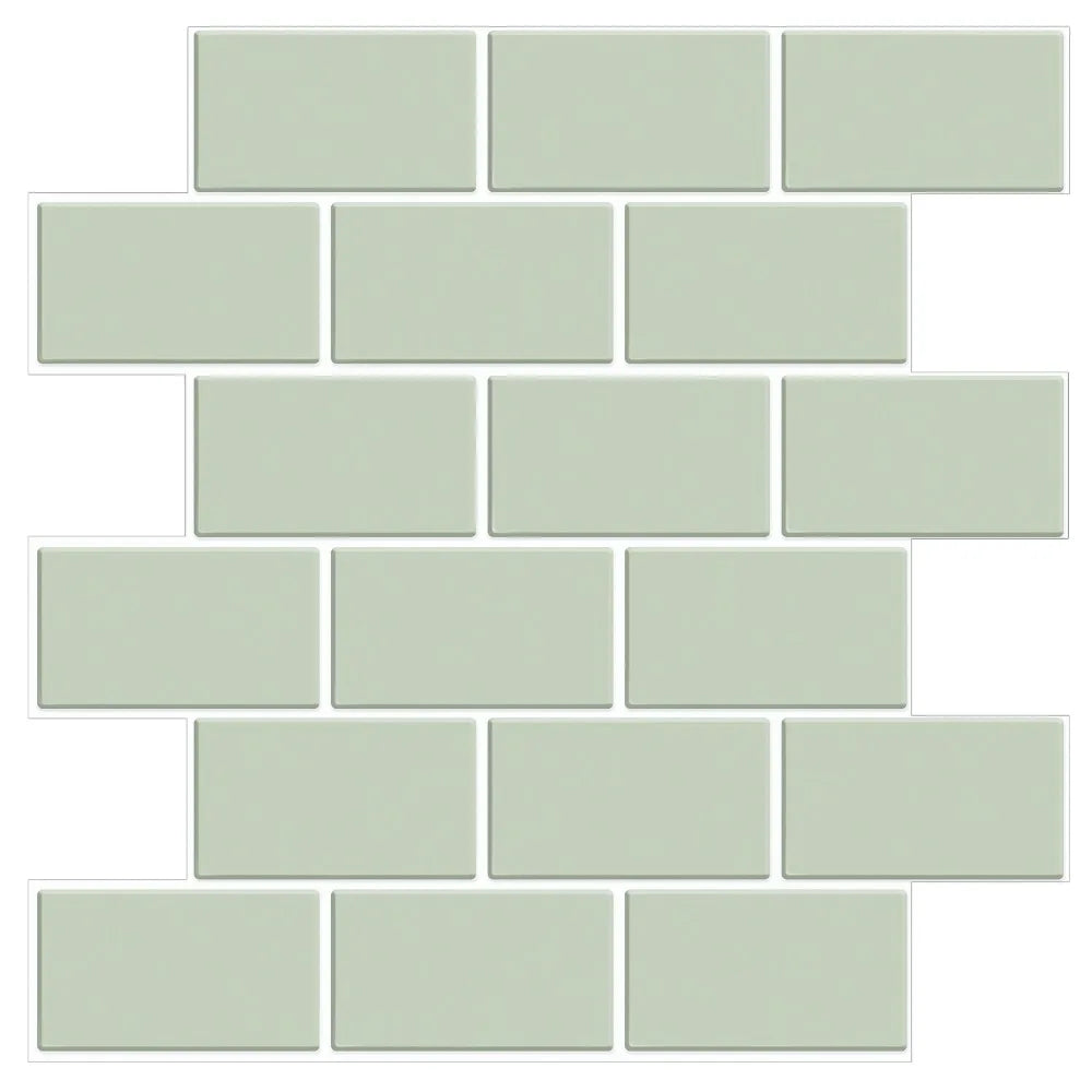 3D Brick Peel & Stick Wall Stickers – PVC Subway Tile Decals Wall Tile Stickers Richie's Green