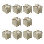 10 Pcs French Luxury Candy Boxes with Ribbon – Wedding & Party Party Favor Boxes Richie's Beige 70x70x70mm