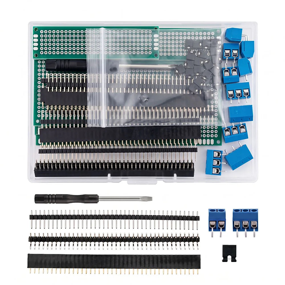 PCB Prototype Board Kit with Pin Headers & Terminal Blocks – DIY Set PCB Prototype Kit Richie's Default Title