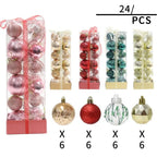 24pcs Christmas Ball Ornaments Set – 4cm & 6cm Xmas Baubles Christmas Ornament Set Richie's