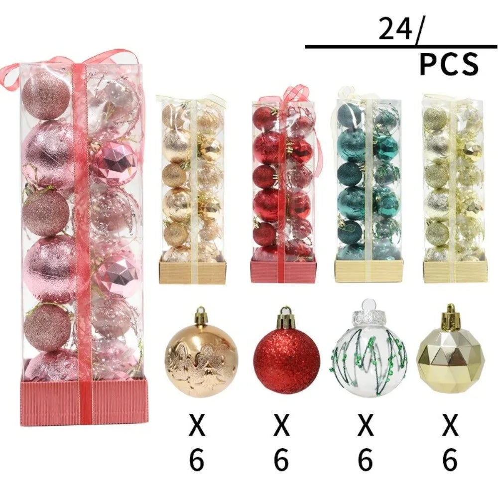 24pcs Christmas Ball Ornaments Set – 4cm & 6cm Xmas Baubles Christmas Ornament Set Richie's