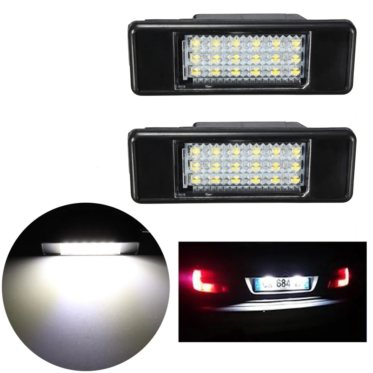 18 SMD LED License Plate Light 6000K – Peugeot & Citroën LED License Plate Light Richie's