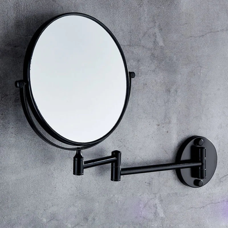 8-Inch Wall Mounted Double-Sided Magnifying Makeup Mirror Magnifying Makeup Mirror Richie's black China Mainland